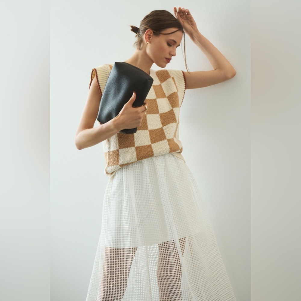 Anthropologie Maeve Checkered Sweater Vest (Size L) - NWT